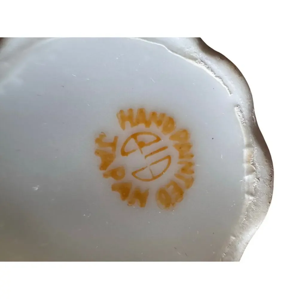 Vintage 1950's Miniature Hand Painted Japanese Cup & Saucer Bone China Porcelain